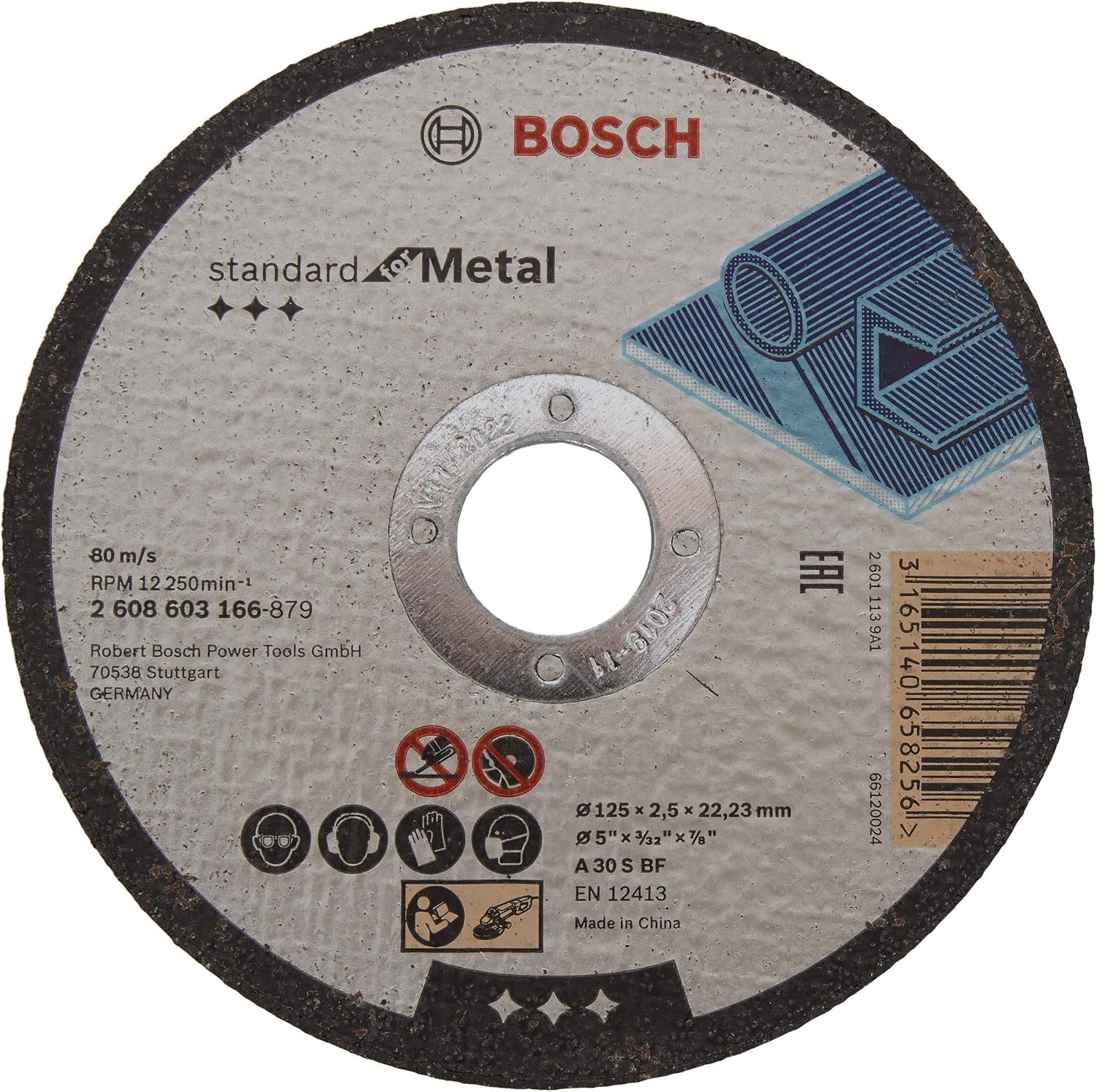 Bosch 1x PRO Metal Longlife Cutting Disc for Small Angle Grinder and Bore 22.23 mm (for Steel diameter 125 mm