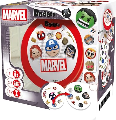 Asmodee Dobble Marvel Emoji Family Card Game 2-8 Players 6+ 15 Min