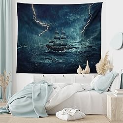 Ambesonne Landscape Tapestry, Stormy and Rainy