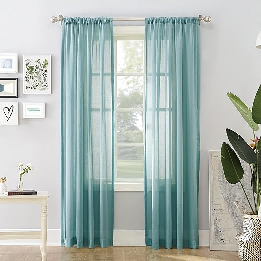 Amazon Com No 918 Cory Open Weave Cotton Sheer Curtain Panel 50