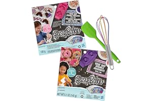 4KAY COLLECTIONS Customizable Easy Baking Oven Bundle - Refill Mixes And Utensils For Kids - Bake Shop Sprinkle Brownies Refill Mix, Bake Shop Sprinkle Doughnuts Refill Mix, Mini Colorful Whisk, And Mini Green Spatula - 4 Items