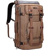 WITZMAN Canvas Backpack Vintage Travel Backpack Large Laptop Bags Convertible Shoulder Rucksack(A519-1 Brown)