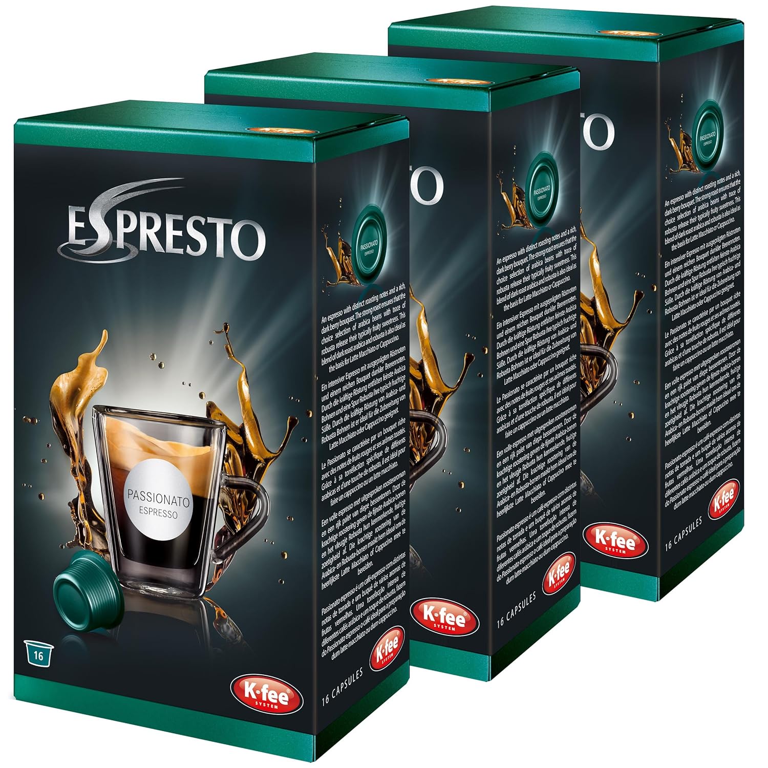 KFee Espresto Espresso Passionato, Coffee, Arabica, Intensity 7, Set
