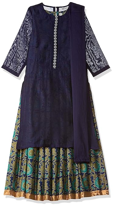 Karigari Girls' A Line Salwar Suit Set