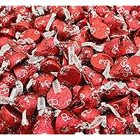 LaetaFood HERSHEY'S KISSES Cherry Cordial Milk Chocolate Candy, Red Foil Wrapped (2 Pound Bag)