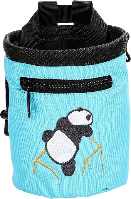 Amc(Tm) Rock Climbing Panda Bear Chalk Bag W/ Drawstring, 7184_Light Blue (889859029130)