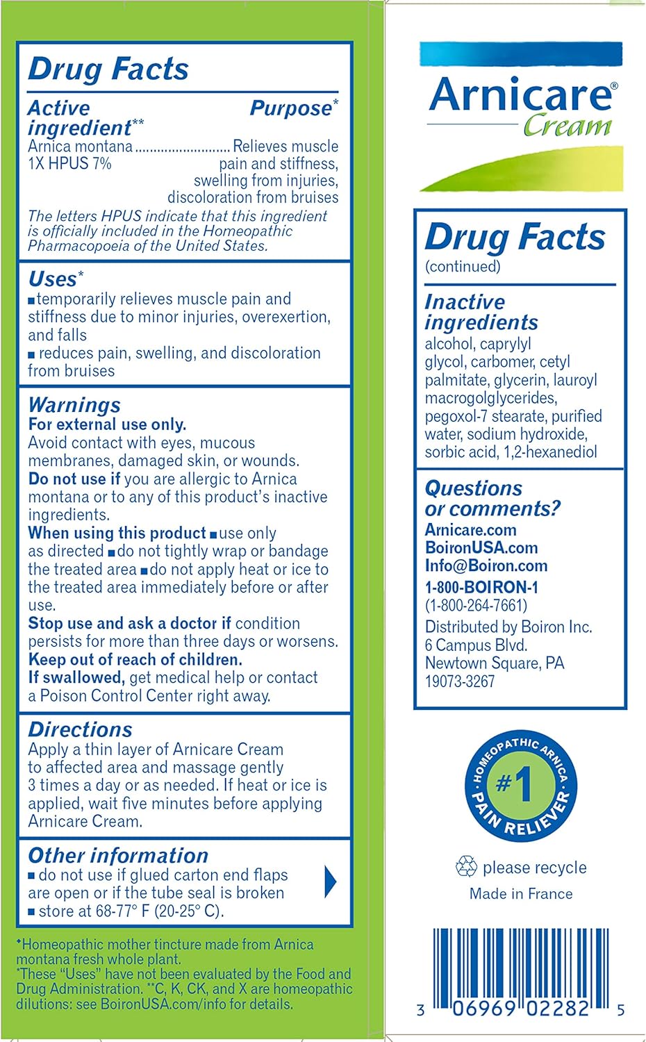 Boiron Arnicare Cream 4.2 Ounce (Pack of 1) Homeopathic Medicine for Pain Relief: Health & Personal Care