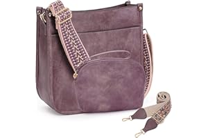 HKCLUF Crossbody Bag Purse for Women 2PCS/Set Leather Hobo Handbag Wallet Set With 2Adjustable Guitar Strap Shoulder Bag