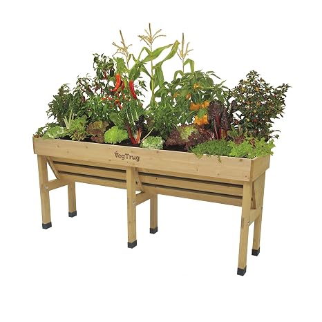 vegtrug Balcón de Bancal vegtrug Wall Hugger Medium l180 cm marrón ...