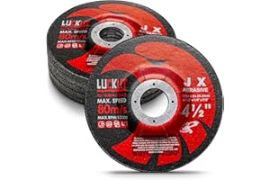LUCKUT Grinding Wheels Grinding Discs 4-1/2'' x 1/4'' x 7/8'' Grinder Wheel Center Metal Aggressive Grinding for Angle Grinders-5 Pack