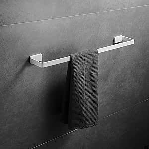 Toallero 40 cm de pared pintura blanca, acero inoxidable SUS 304, barra de toalla de baño, Beelee BA19301C-40