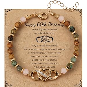 HugMemories Infinity Love Bracelet for Women, Natural Stone Bracelets, Adjustable Charm Jewelry, Birthday Christmas Valentine