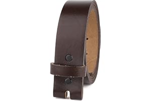 F&L CLASSIC Belt for buckle men Snap on Strap Full Grain One Piece Leather no buckle,1 1/2" Wide, Made in USA
