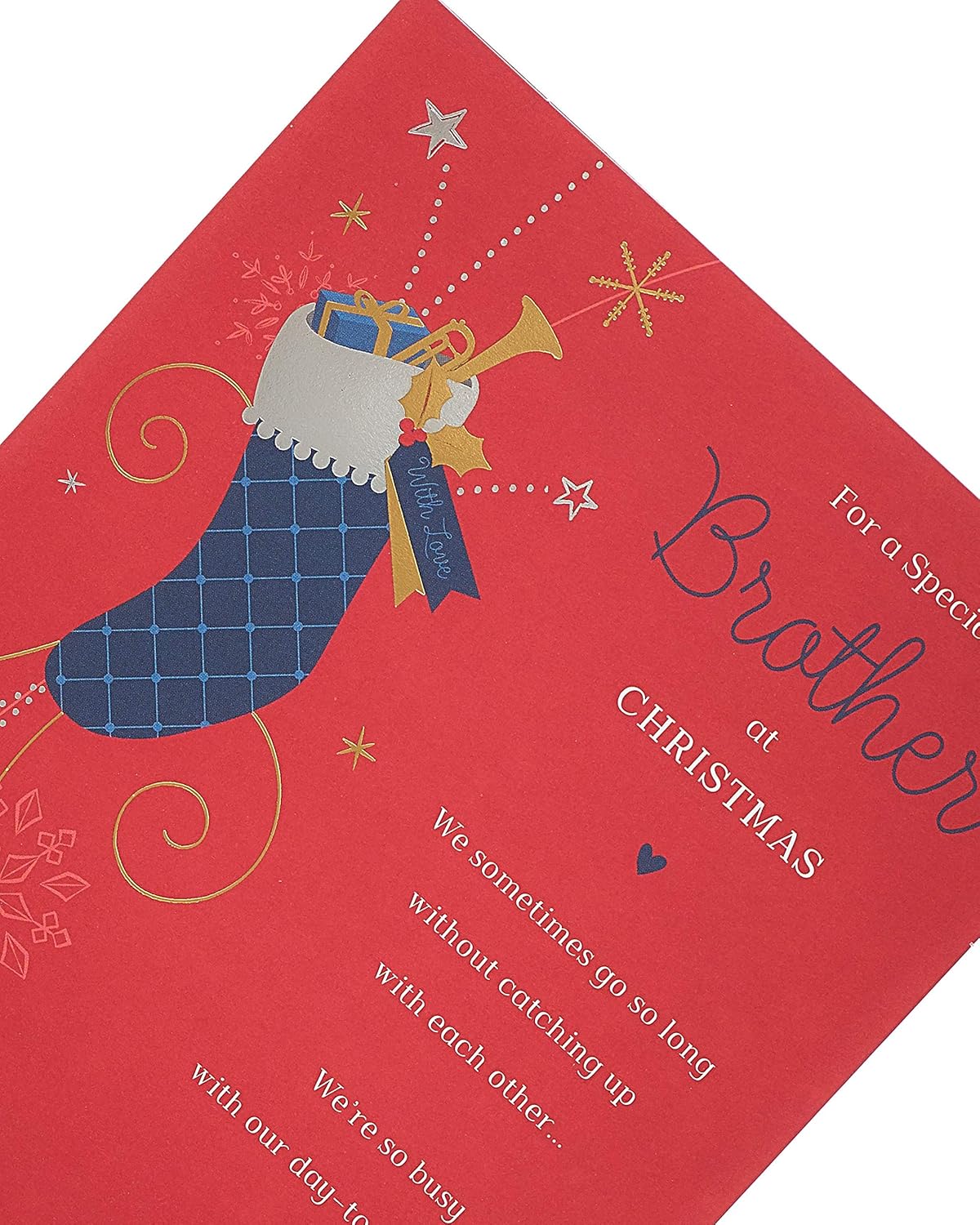 UK Greetings Brother Christmas Card - Christmas Card for Brother - Featuring Lovely Message Inside, red, 149 mm x 229 mm - Image 5