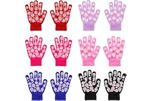 QKURT 6Pairs of Magic Gloves,Winter Knitted Full Finger Stretch Gloves Warm Gloves for 5~13 Year Old Kids Girls Boys