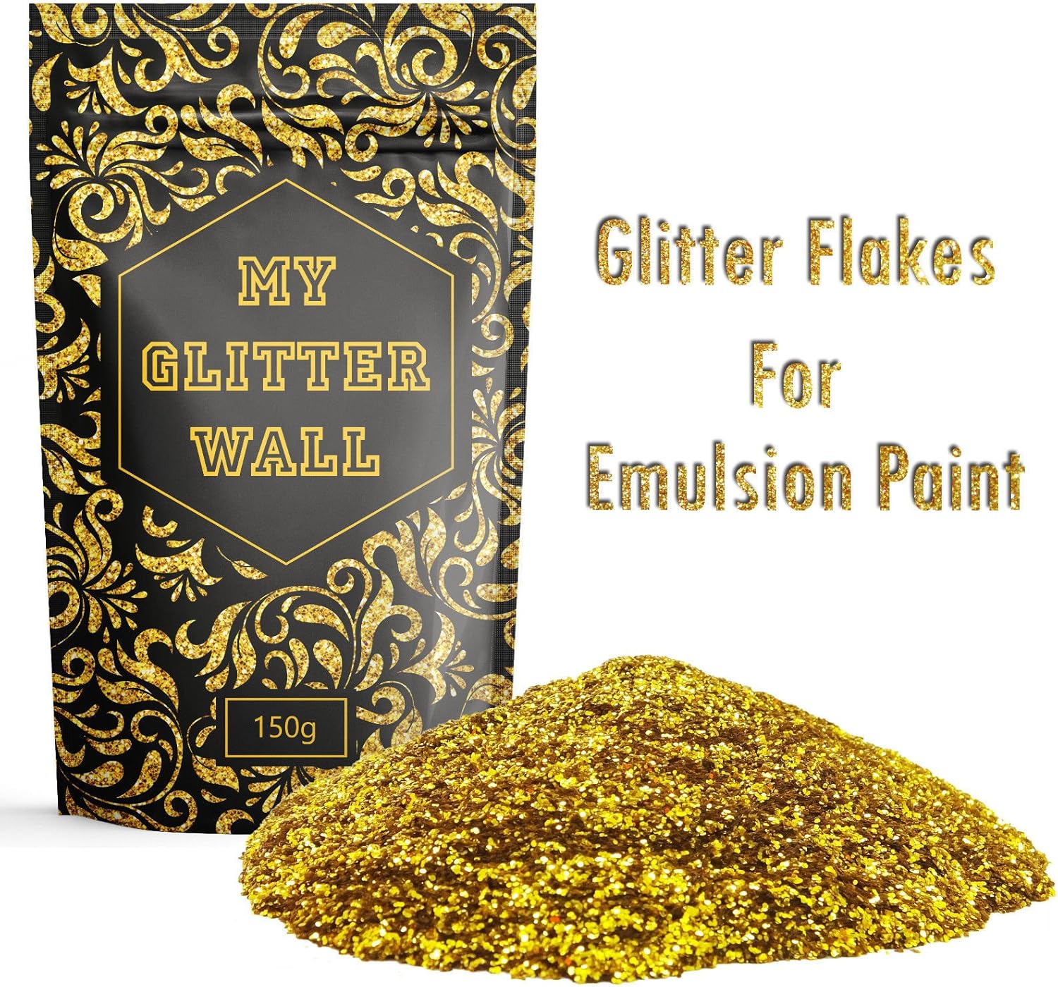 Gold 150G My Glitter Wall Glitter for Emulsion Paint Glittery Wall