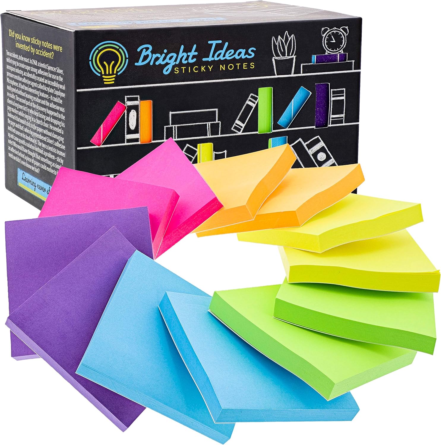Bright Ideas Sticky Notes 3 x 3/12 Pack / 100 Sheets to Pad Eco