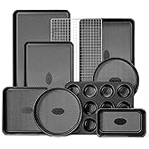 HONGBAKE 9-Piece Baking Pans Set Nonstick, Stackable Non Toxic Bakeware Sets with Diamond Texture, Oven Pan Set for Cooking, Includes Cookie Sheet with Rack, Cake Pan, Roasting Pan, Muffin Tin, Gray