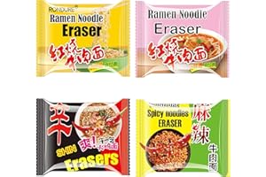 XANADU Cute Food Erasers for Kids - Cool Ramen Noodle Eraser 16pcs- Fun Erasers for Students