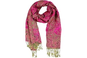 PASKMLNA Reversible Paisley Pashmina Shawl Wrap Elegant Colors