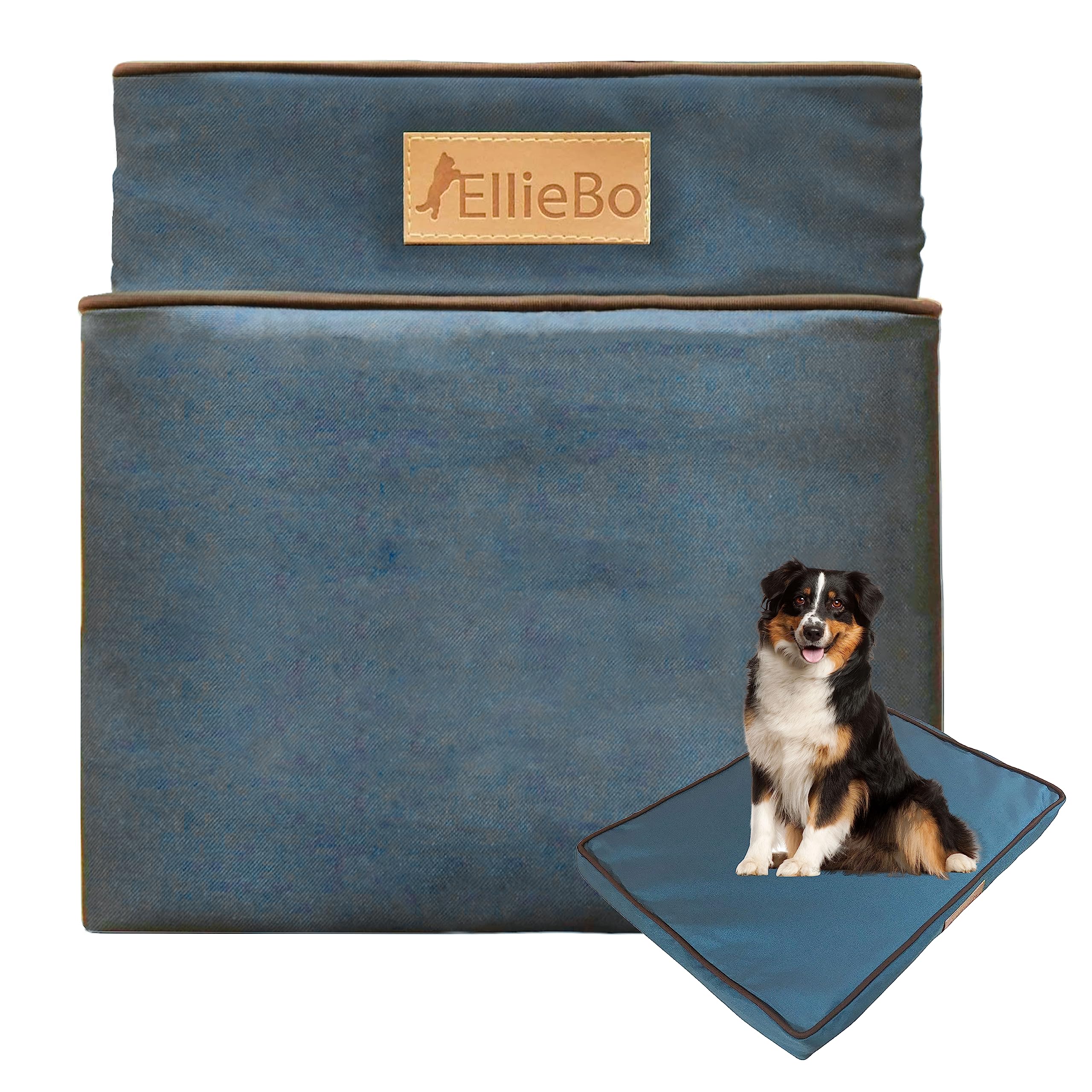 Ellie-Bo XXL Memory Foam Dog Bed Cover for 48-inch Dog Cage/Crate - Green Water Resistant