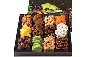 SNACKBERRY Premium Chocolate & Dried Fruit Gift Box – Gourmet Chocolate-Covered Treats & Dried Fruit Sampler – Great for Holidays, Birthdays, & Special Occasions