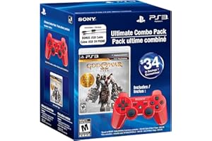 Sony Computer Entertainment PS3 DS3 Bundle - DS3 Red, God of War: Saga Collection, USB Cable