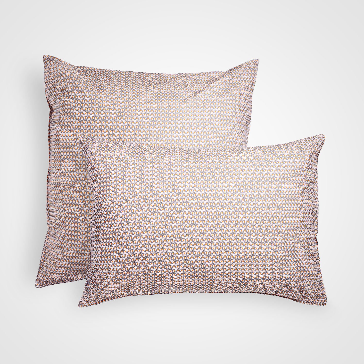 White Cherry Graphic Veil Pillowcase, Grey and Yellow, 65 x 65 cm