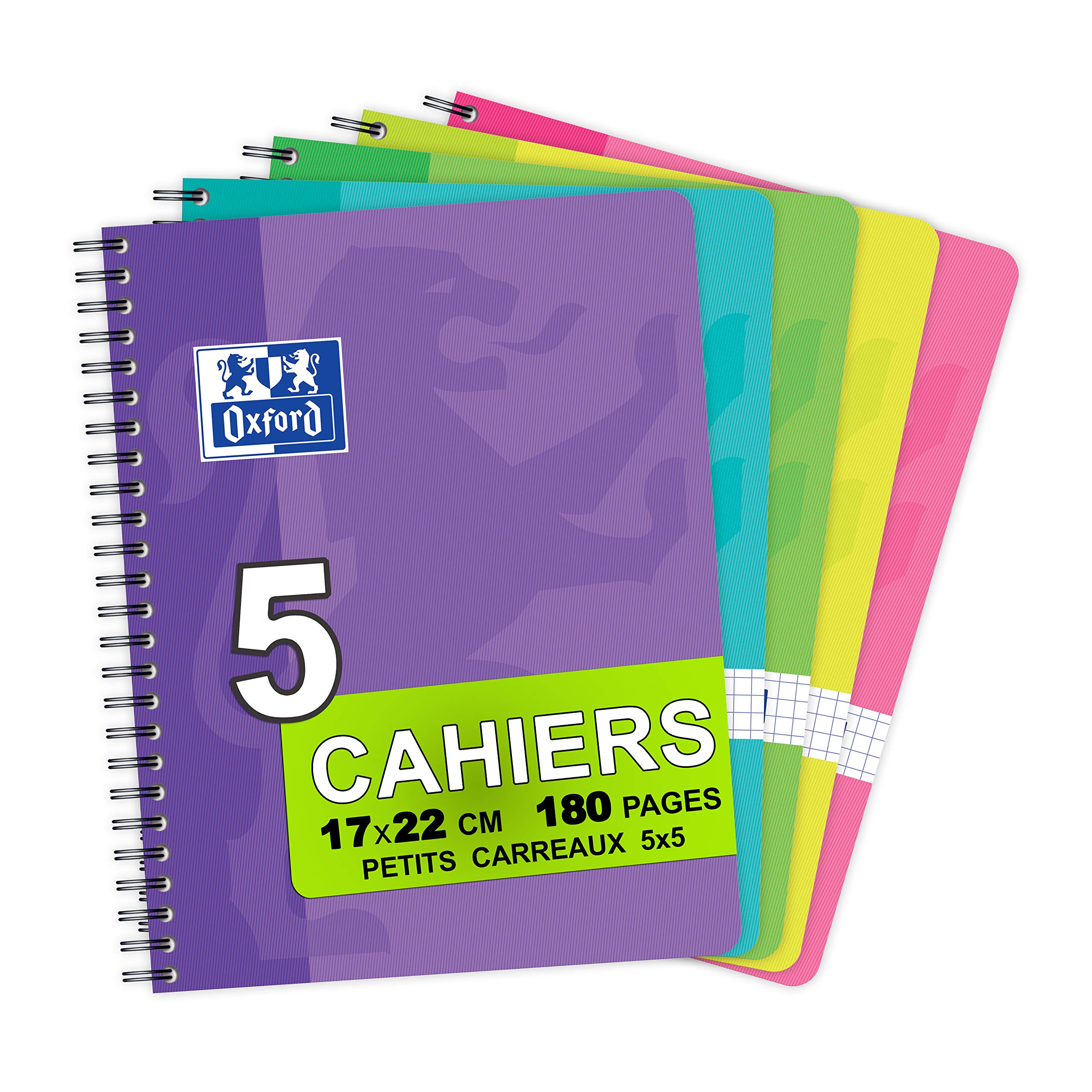 Oxford Office Classique 100104133 Notebook Checked 17 x 22 CM 180 Pages Set of 5