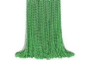 SHAOQINLIN 144 PCS St. Patrick's Day Bead Necklaces - Mardi Gras & Christmas Green Beads, 33'' 7 mm Green Party Beads for St. Patricks Day, Mardi Gras, Christmas, Carnival Party Favors