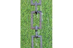 GENERIC KAM Home Aluminium Art Ware Rectangle with Square Rain Chain with Installation Kit (11 FT, Black)