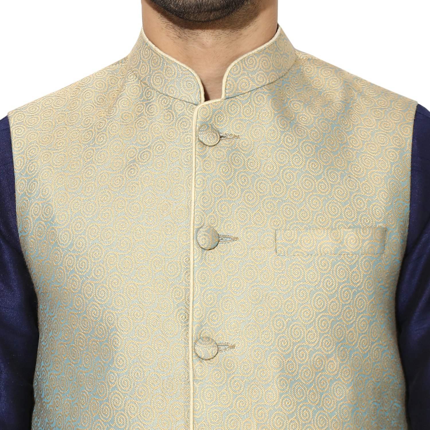 kisah benarasi cotton silkself designwaistcoat for men's