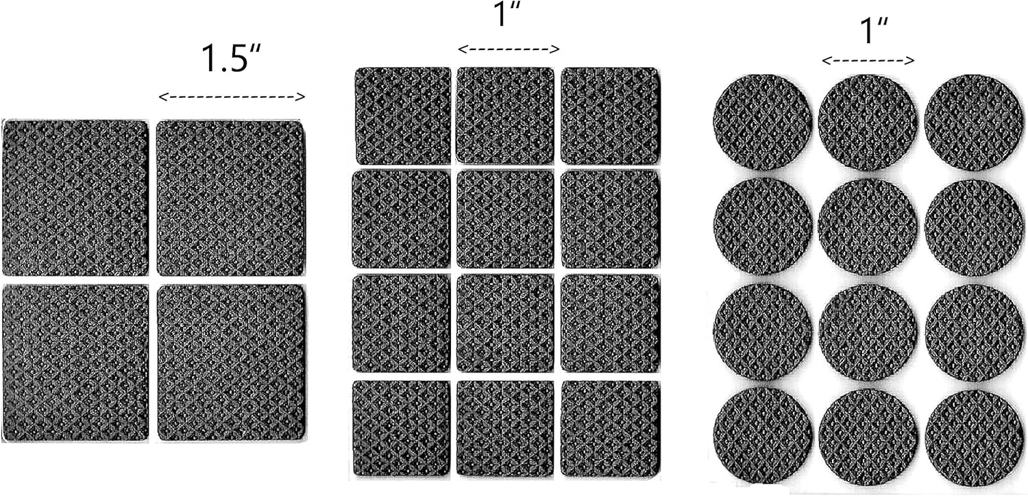 ALAZCO AntiSkid & Scratch Rubber Furniture Protection Pads Kit & Self
