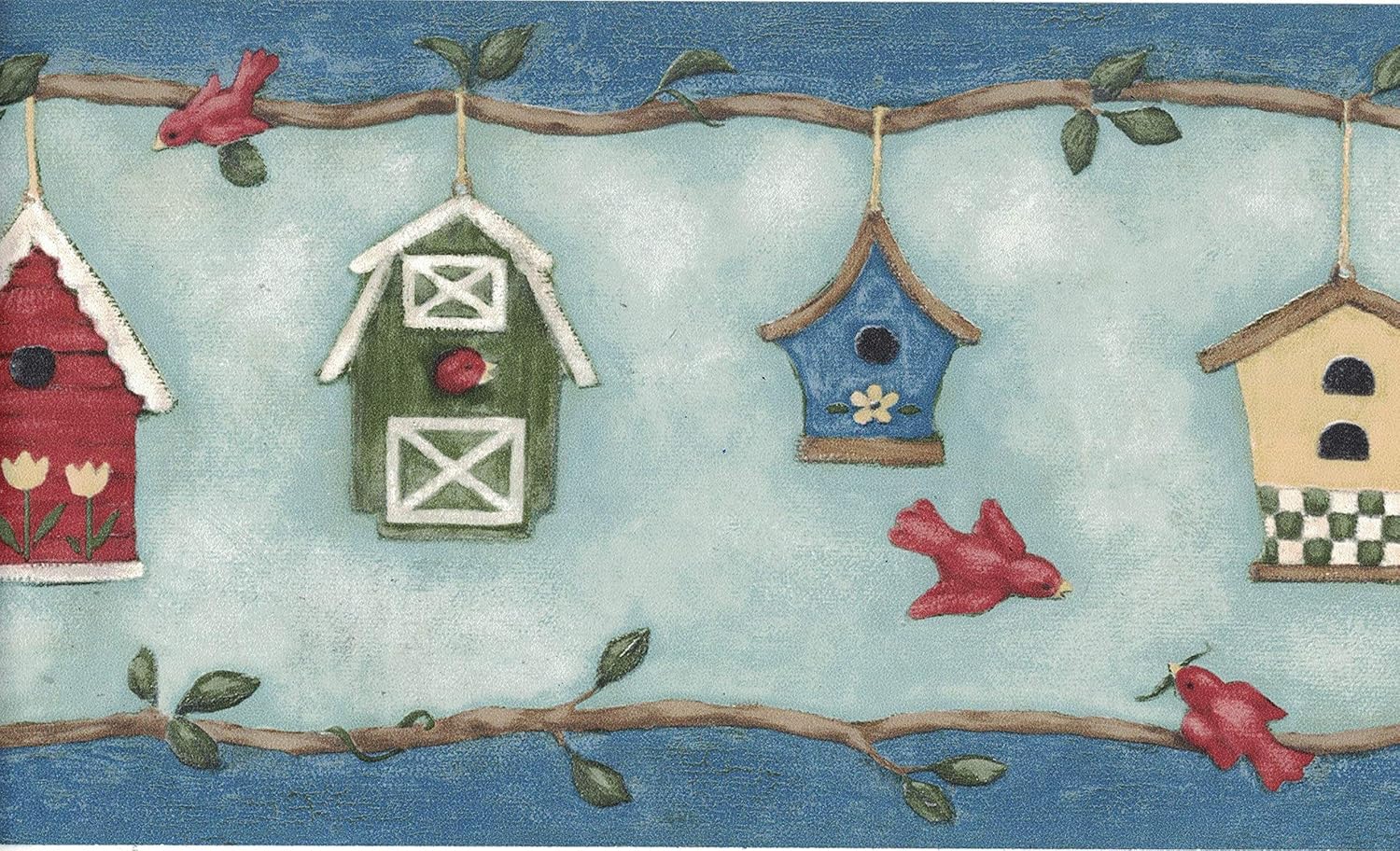 6 1/2 in x 15 ft Prepasted Wallpaper Borders Birds Cage Wall Paper