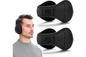 Eyegla Winter Ear Muffs For Men Behind The Head Earmuffs Women Adjustable Ear Muffs Foldable Ear Warmers Black 2Pack
