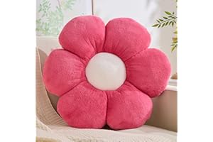 CANGHI Flower Pillows Flower Shaped Throw Pillow Cute Daisy Flower Pillows Flower Seating Cushions for Adults Kids Home Bedroom Sofa Chair Couch Decor (Hot Pink, 15.74 inch)