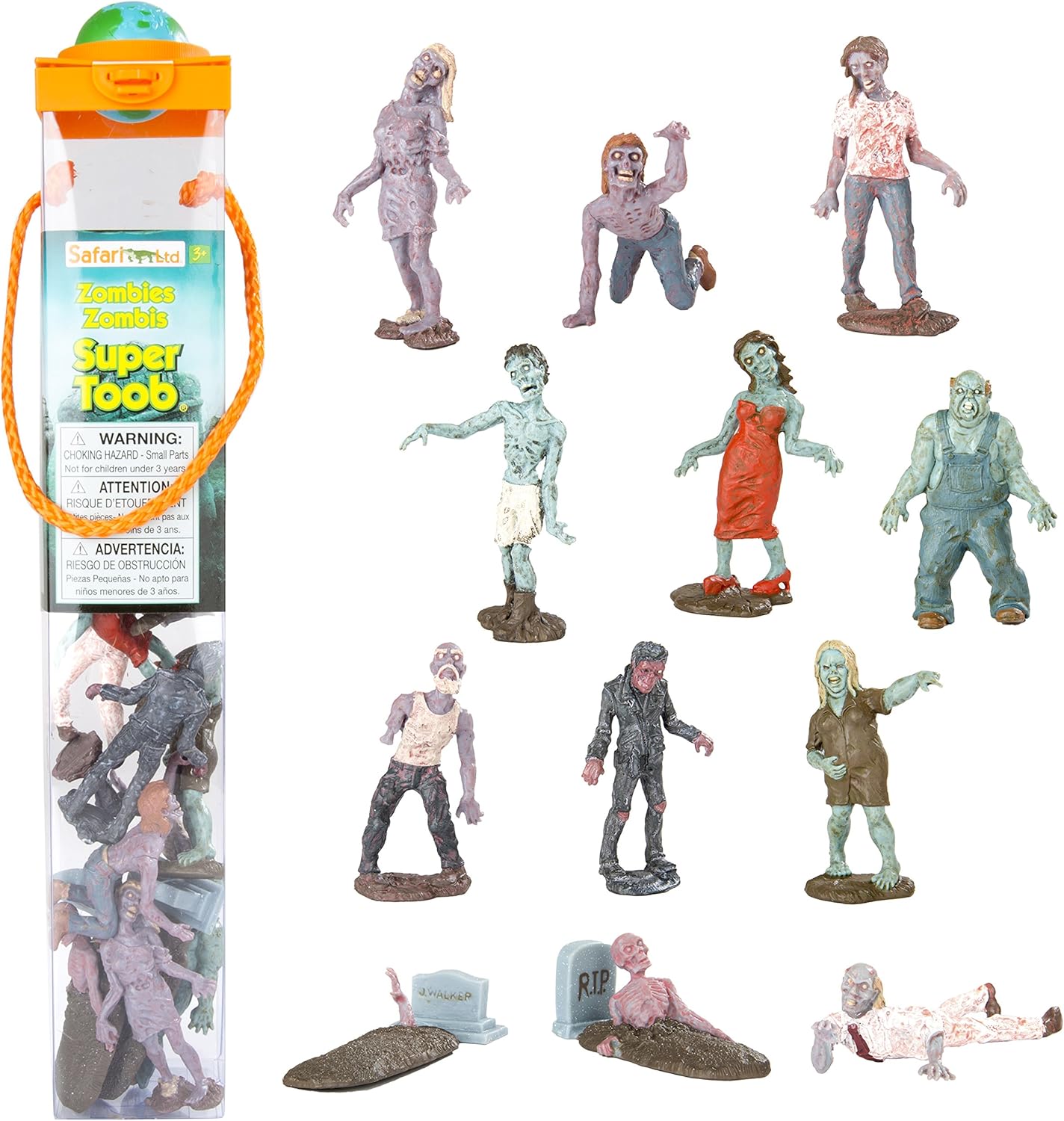 Amazon.com: Safari Ltd. Super TOOB – Zombies – Figuras de juguete realistas pintados a mano – Construcción de calidad de materiales sin ftalatos, plomo y BPA – Para edades de 3 años