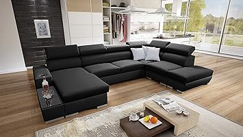 All4all Wohnlandschaft Ecksofa Picanto Mit Schlaffunktion Bettkasten Gross Xxl Big Sofa Gewebe Kunstleder Grau Schwarz Blau Lila U Form 26 Links Sawana 14 Ekj 5 Amazon De Kuche Haushalt
