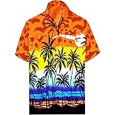 LA LEELA Men's Hawaiian Shirts Short Sleeve Button Down Shirt Mens Casual Shirts Vacation Tropical Shirts for Men Funny