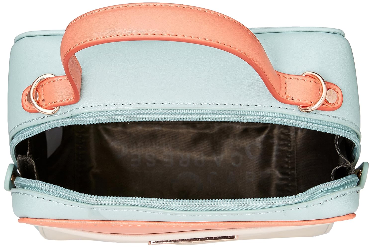 caprese norma women's sling bag (peach, off-white and blue) ()