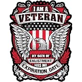 I Am A Veteran My Oath of Enlistment Has No Expiration Date - Patriotic Military Decal - 7 Inch Weatherproof Vinyl Sticker for Cars, Trucks, Motorcycles &amp; Laptops