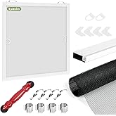 FLYZZZ Window Screen Frame Kit, Heavy-Duty DIY Window Screen Replacement Kit up to 48" x 48" with Upgraded Aluminum Frame (125g/m), Full Tool Set &amp; Easy-Install Clips