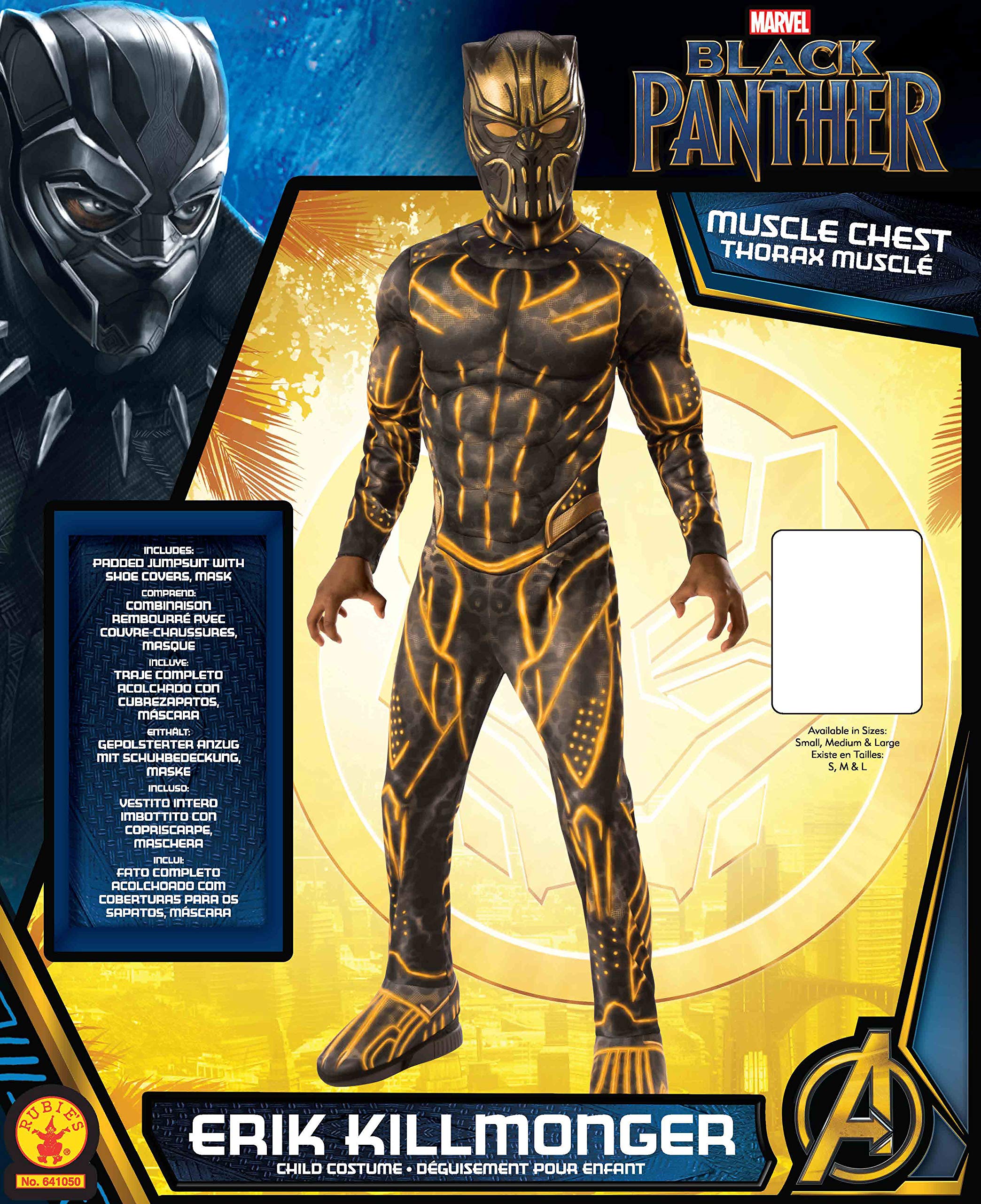 Rubie's Costume Deluxe Black Panther Child's Costume, black/Gold