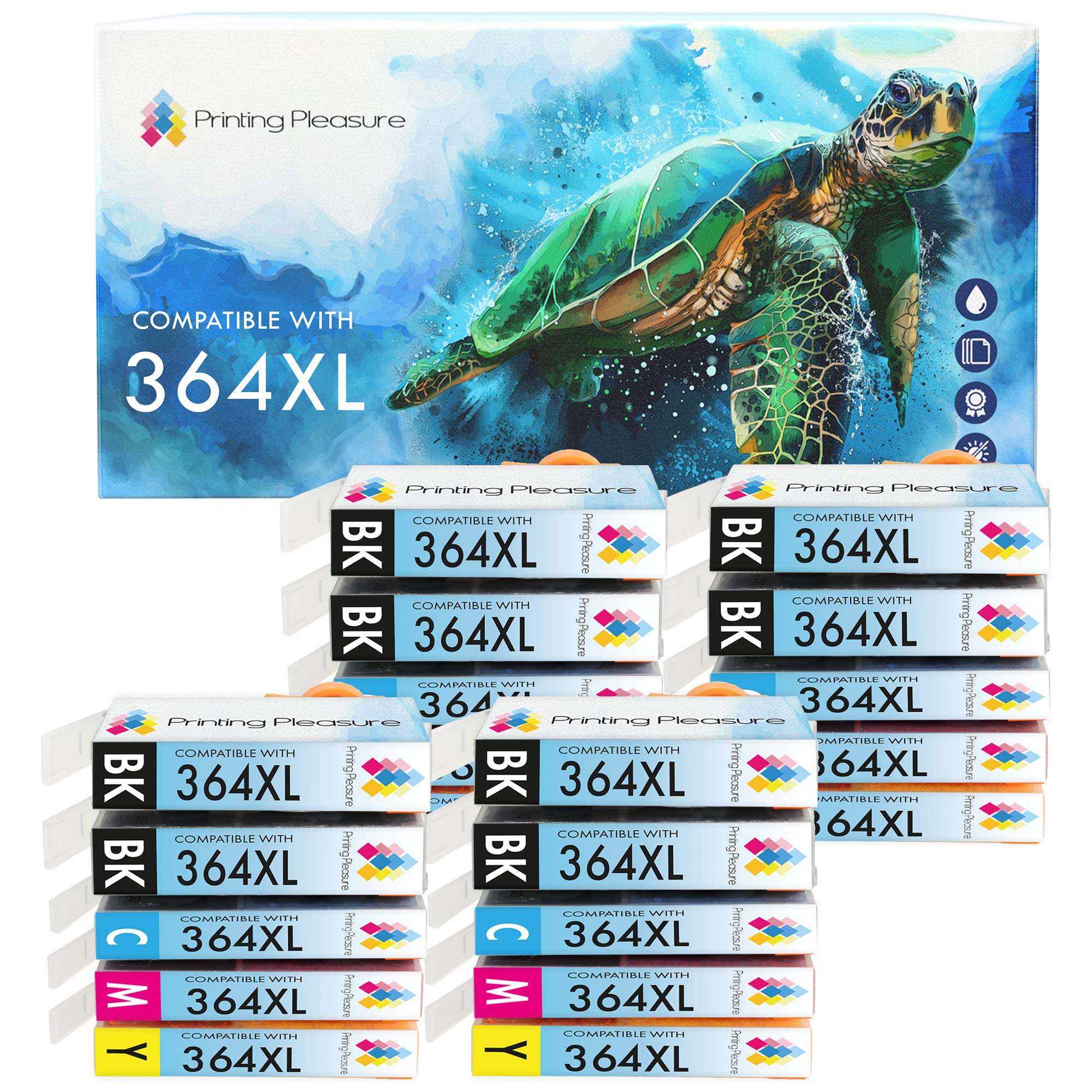 Printing Pleasure 364XL | 20 Ink Cartridges 364 XL compatible for HP Photosmart 5520 5510 6520 7520 7510 6510 B209a C6380 C5380 C510a C309a C310a D5460 Officejet 4620 Deskjet 3520 3070A