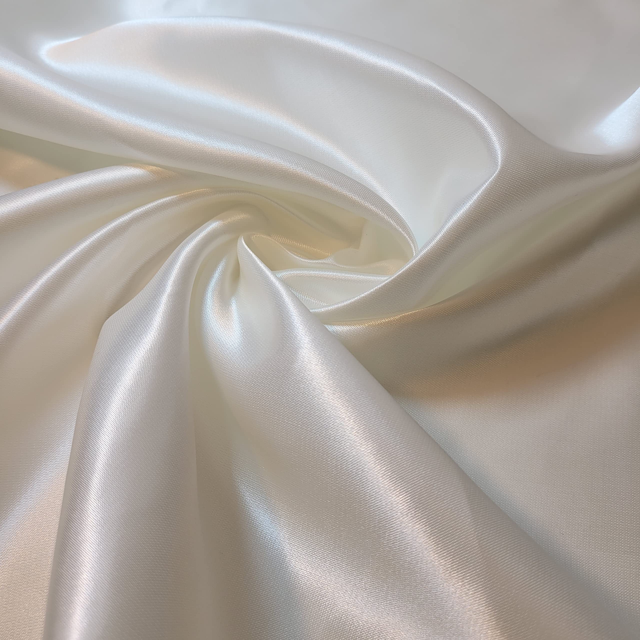 Silky Satin Liquid Solid Plain Luxury Dress Craft Decoration Drape Dancewear Material Wedding Dress Craft Fabric Material 44" - 112cm Wide (EP) (Ivory, 5 Meter)