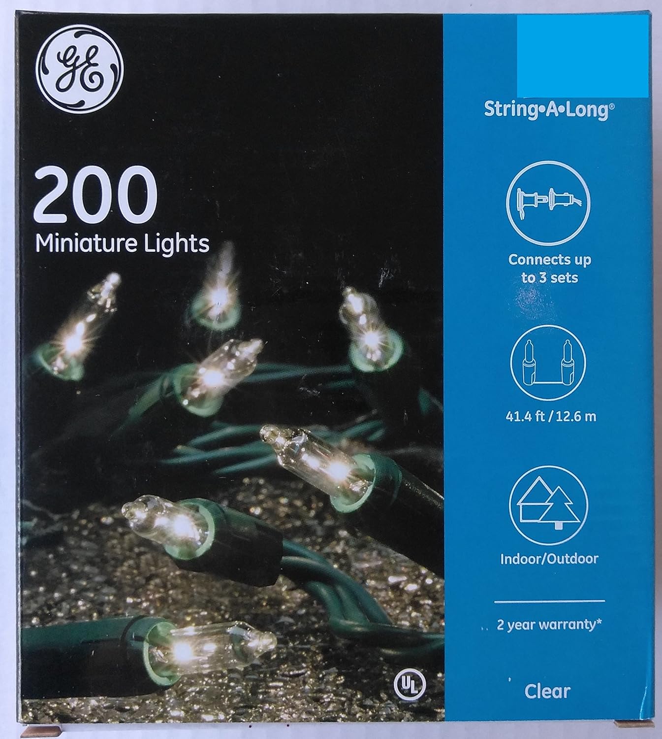 GE String-A-Long 200 (41.4-ft) Indoor/Outdoor Clear White Miniature Lights, Christmas / Holiday / Patio / Party