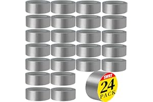 SWRT 24-Pack Silver Heavy Duty Duct Tape Strong Adhesive, 2 Inch x 720 Yd Duct Heavy Duty Waterproof All Weather Gray Duct Tape No Residue Sealing & Patching for Indoor&Outdoor Repair