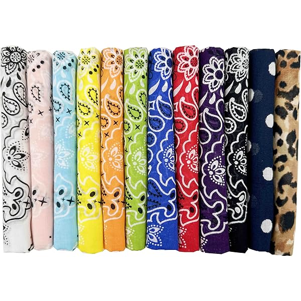 100% Cotton Bandanas 22x22 Inch - 6, 12, Or 24 Pack, Paisley Print, Unisex