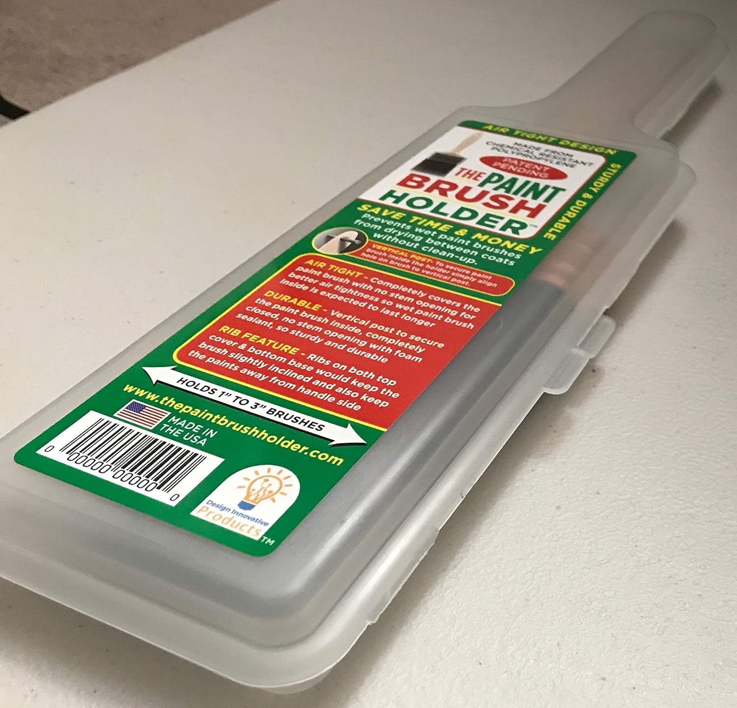 Paint Brush Holder Cover Plastic to Store 1/2 to 3 Inch Wet Brushes for