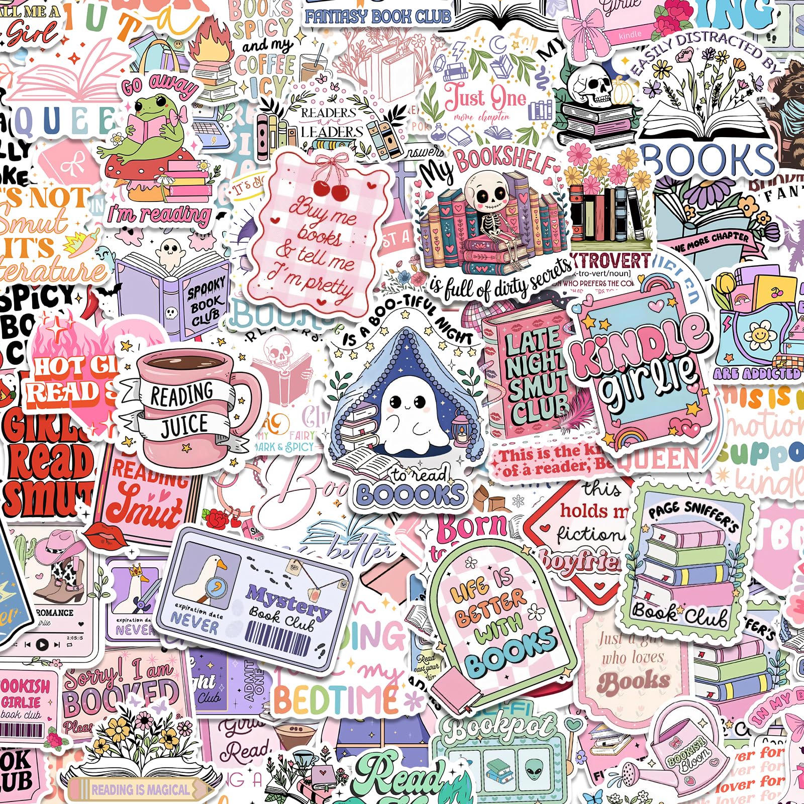 300 PCS Romance Book Stickers for Kindle, Sticker Books for Adults, Book Stickers for Laptop Ebook Readers Water Bottles Journal Scrapbook